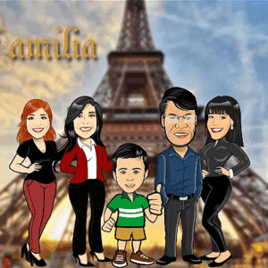 Caricatura Família até 5 pessoas
